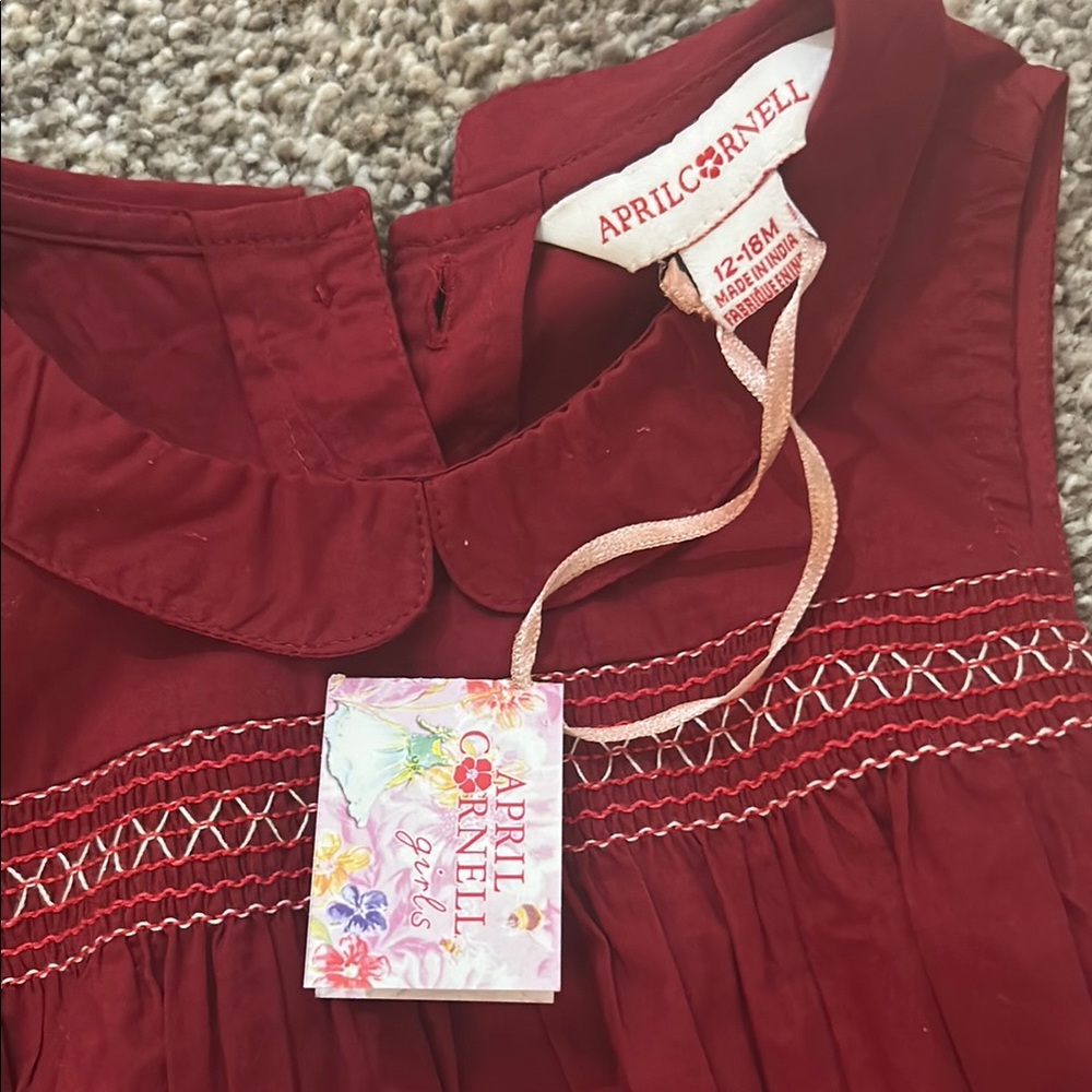 April Cornell ,Elegant Kids Dress Set - White and Red - Picture 2 of 6